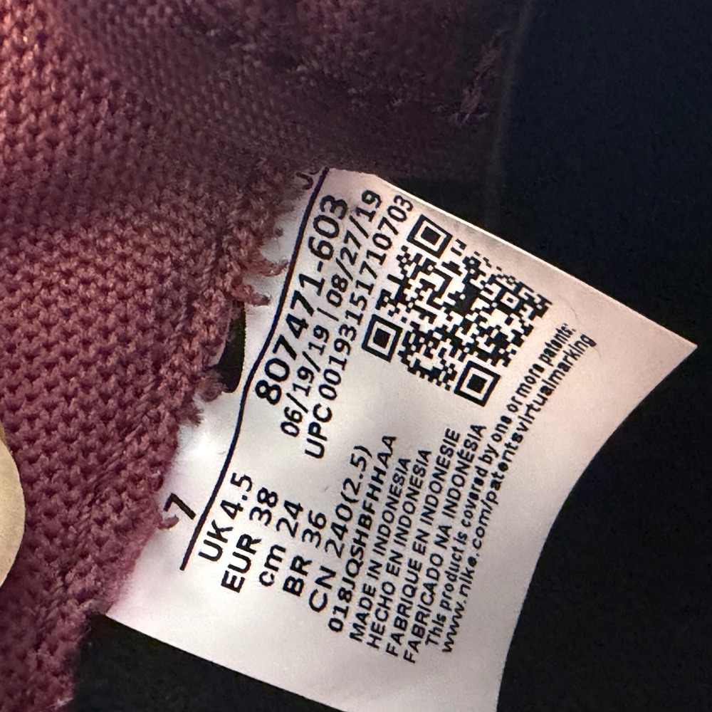 Size 7 Nike Classic Cortez Leather Sneakers Womens Burgundy Excellent 807471-603 - Picture 10 of 11